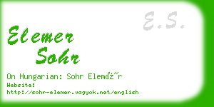 elemer sohr business card